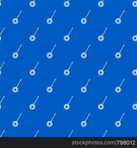 Banjo pattern repeat seamless in blue color for any design. Vector geometric illustration. Banjo pattern seamless blue
