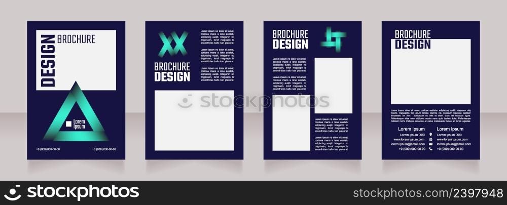 Bank account blank brochure design. Template set with copy space for text. Premade corporate reports collection. Editable 4 paper pages. Teco Light, Semibold, Arial Regular fonts used. Bank account blank brochure design