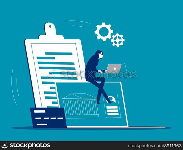 Bank account. Online banking vector illustration concept