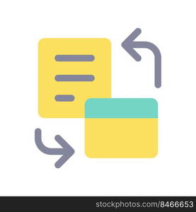 Bank account statement flat color ui icon. Official summary of cardholder transactions. Simple filled element for mobile app. Colorful solid pictogram. Vector isolated RGB illustration. Bank account statement flat color ui icon