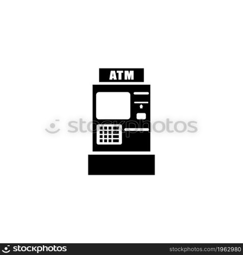 Bank ATM vector icon. Simple flat symbol on white background. Vector bank atm Icon.