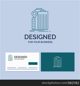 bank, banking, building, federal, government Business Logo Line Icon Symbol for your business. Turquoise Business Cards with Brand logo template. Vector EPS10 Abstract Template background