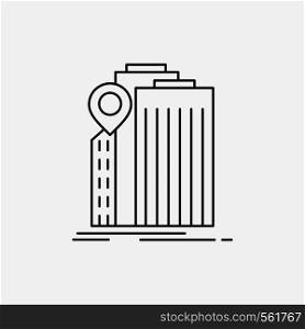 bank, banking, building, federal, government Line Icon. Vector isolated illustration. Vector EPS10 Abstract Template background