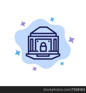 Bank, Banking, Internet, Lock, Security Blue Icon on Abstract Cloud Background