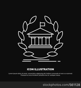 bank, banking, online, university, building, education Icon. Line vector symbol for UI and UX, website or mobile application. Vector EPS10 Abstract Template background