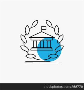 bank, banking, online, university, building, education Line Icon