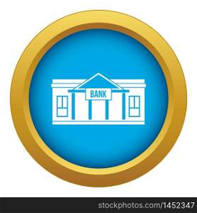 Bank building icon blue vector isolated on white background for any design. Bank building icon blue vector isolated