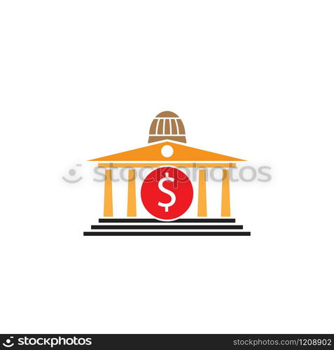 Bank building icon design template