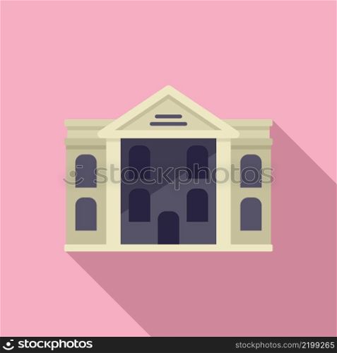 Bank building icon flat vector. Finance payment. People service. Bank building icon flat vector. Finance payment