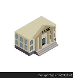 Bank building icon in isometric 3d style on a white background. Bank building icon, isometric 3d style