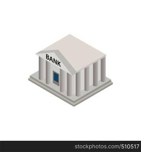 Bank building icon in isometric 3d style on a white background. Bank building icon, isometric 3d style