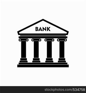 Bank building icon in simple style on a white background. Bank building icon, simple style