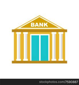 Bank building icon on a white background. Architecture. Vector illustration