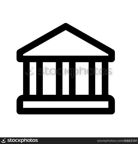 bank building, icon on isolated background