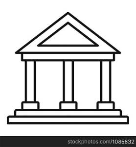 Bank building icon. Outline bank building vector icon for web design isolated on white background. Bank building icon, outline style