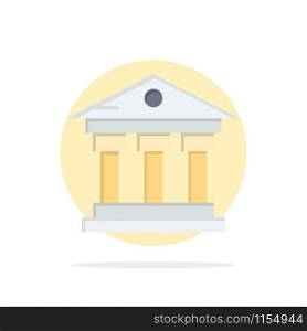 Bank, Building, Money, Service Abstract Circle Background Flat color Icon