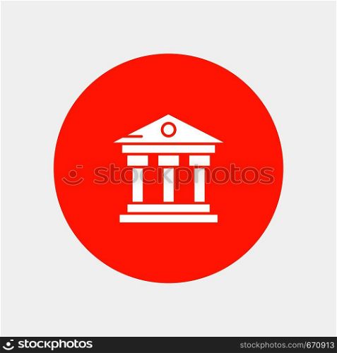 Bank, Building, Money, Service white glyph icon