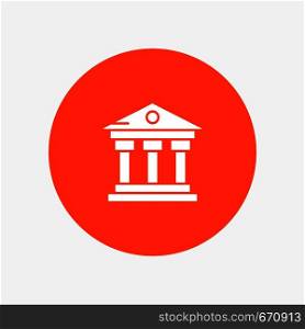 Bank, Building, Money, Service white glyph icon