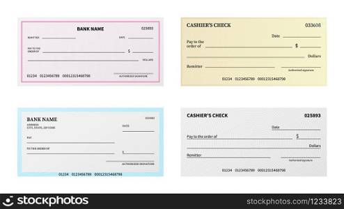 Bank check. Presentation blank cheque checkbook with guilloche pattern and watermark for certificate, voucher or banknote vector business printing template. Bank check. Presentation blank cheque checkbook with guilloche pattern and watermark for certificate, voucher or banknote vector template
