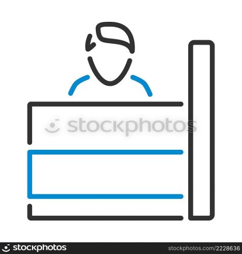 Bank Clerk Icon. Editable Bold Outline With Color Fill Design. Vector Illustration.