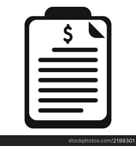 Bank clipboard icon simple vector. Finance payment. Credit money. Bank clipboard icon simple vector. Finance payment