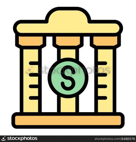 Bank collateral icon outline vector. Loan marketing. Payment time color flat. Bank collateral icon vector flat