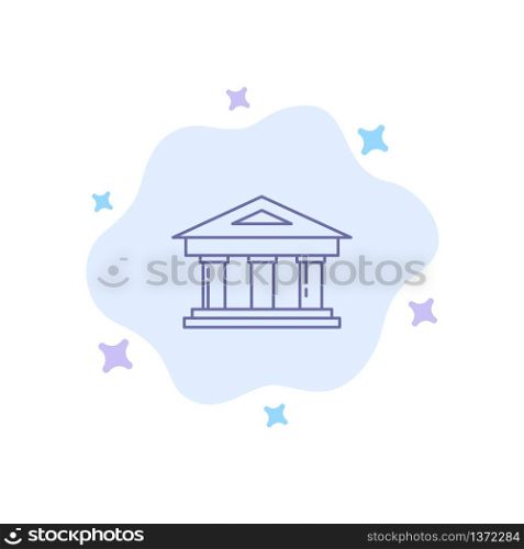 Bank, Courthouse, Finance, Finance, Building Blue Icon on Abstract Cloud Background