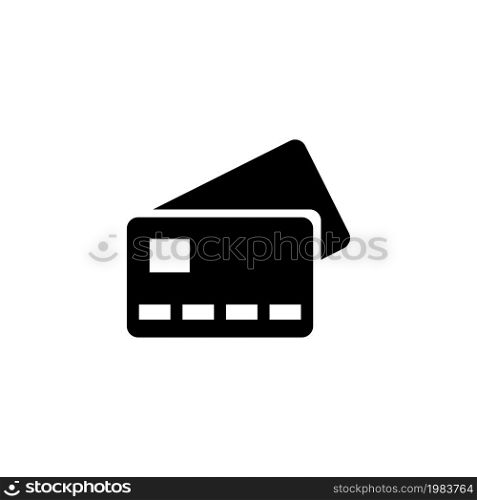 Bank Credit Card. Flat Vector Icon illustration. Simple black symbol on white background. Bank Credit Card sign design template for web and mobile UI element. Bank Credit Card Flat Vector Icon