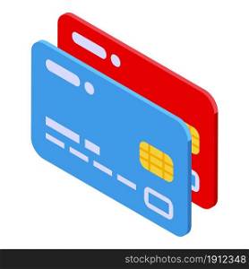 Bank credit cards icon isometric vector. Card payment. Business finance. Bank credit cards icon isometric vector. Card payment