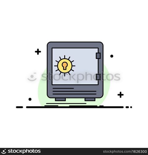 Bank, deposit, safe, safety, strongbox Flat Color Icon Vector
