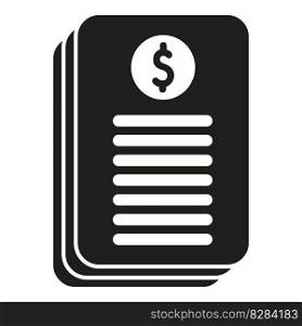 Bank document icon simple vector. Money finance. Coin reserve. Bank document icon simple vector. Money finance