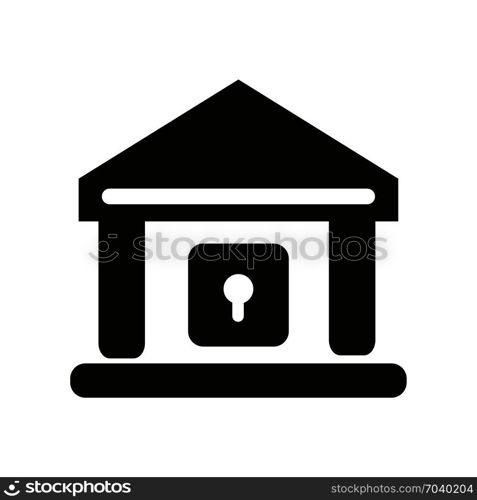 Bank - Financial institution, icon on isolated background