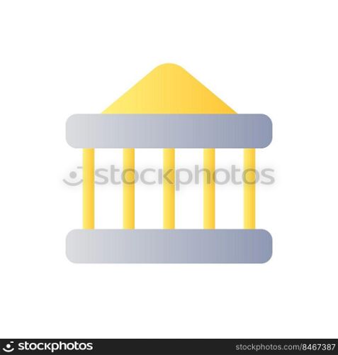 Bank flat gradient color ui icon. Government building. Courthouse architecture. Banking services. Simple filled pictogram. GUI, UX design for mobile application. Vector isolated RGB illustration. Bank flat gradient color ui icon
