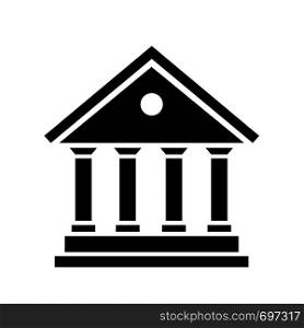 bank icon black silhouette vector illustration banking icon isolated on white eps. bank icon black silhouette city hall, vector illustration banking icon