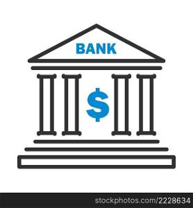 Bank Icon. Editable Bold Outline With Color Fill Design. Vector Illustration.