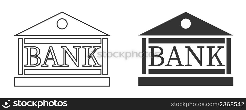 Bank icon. Finance building illustration symbol. Sign bussines centre vector.
