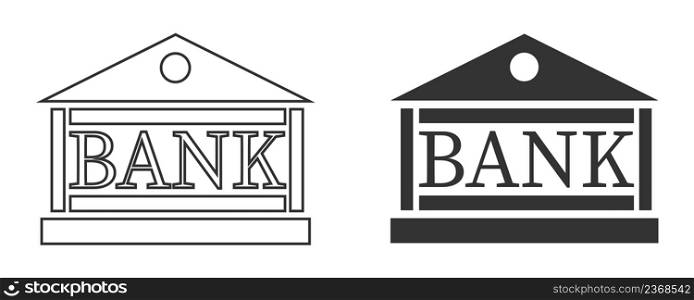Bank icon. Finance building illustration symbol. Sign bussines centre vector.