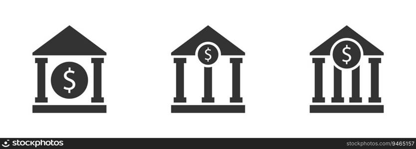 Bank Icon. Financial institution. Bank building. Flat vector illustration.
