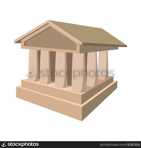Bank icon in cartoon style on a white background. Bank icon in cartoon style
