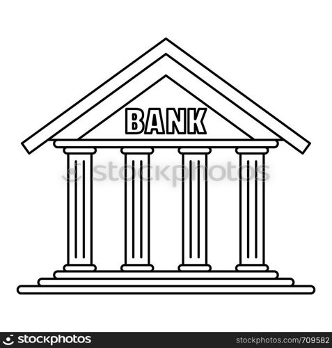 Bank icon. Outline illustration of bank vector icon for web. Bank icon, outline style