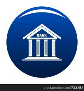 Bank icon. Simple illustration of bank vector icon for any design blue. Bank icon vector blue