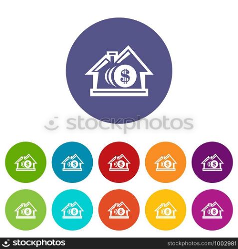 Bank icons color set vector for any web design on white background. Bank icons set vector color