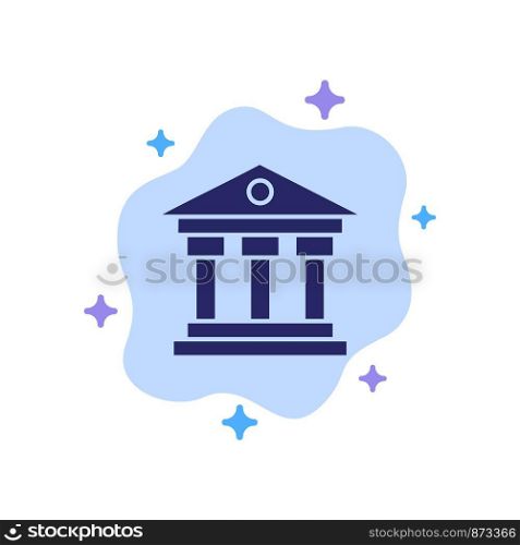 Bank, Institution, Money, Ireland Blue Icon on Abstract Cloud Background
