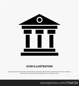 Bank, Institution, Money, Ireland solid Glyph Icon vector