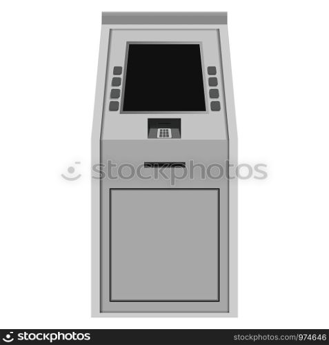 Bank machine mockup. Realistic illustration of bank machine vector mockup for web. Bank machine mockup, realistic style