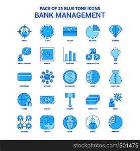 Bank Management Blue Tone Icon Pack - 25 Icon Sets
