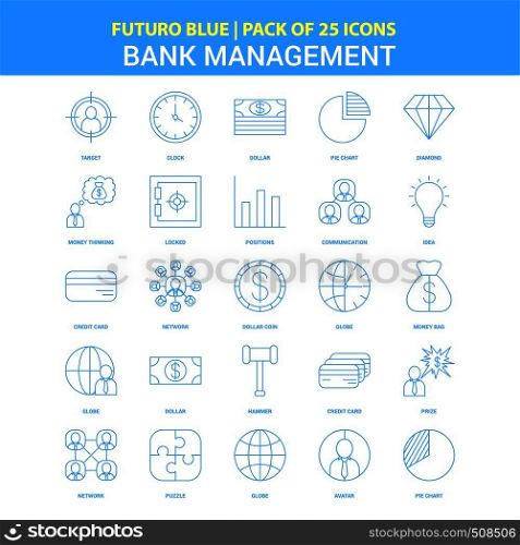 Bank Management Icons - Futuro Blue 25 Icon pack