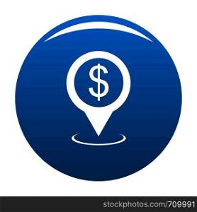 Bank map pointer icon vector blue circle isolated on white background . Bank map pointer icon blue vector