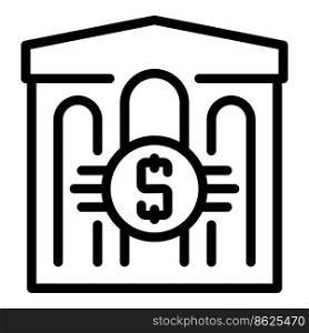 Bank money income icon outline vector. Passive business. Computer work. Bank money income icon outline vector. Passive business