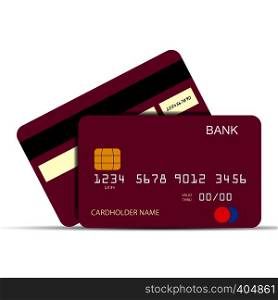 Bank payment card. Payment instrument, simple design